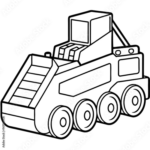 road reclaimer machine outline coloring book page line art drawing photo