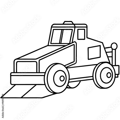 road reclaimer machine outline coloring book page line art drawing photo