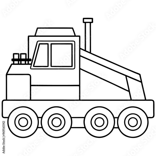 road reclaimer machine outline coloring book page line art drawing photo