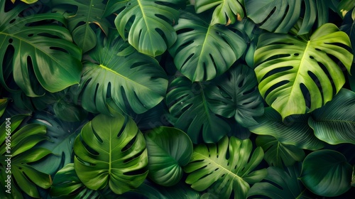 Wallpaper Mural Tropical leaves background illustration generated by ai Torontodigital.ca