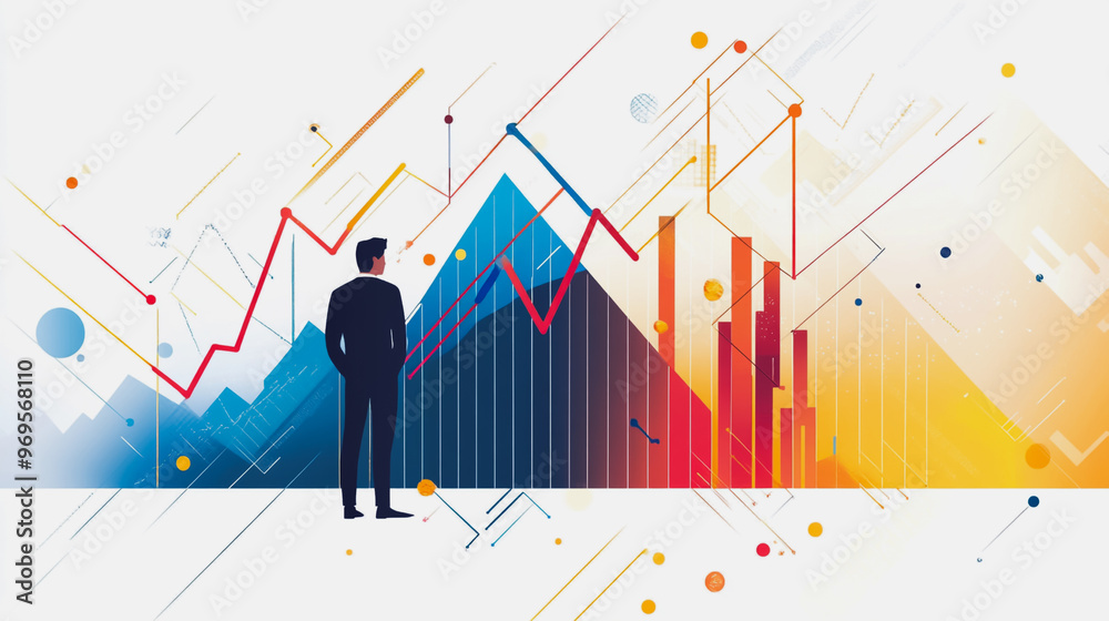 Abstract business man stands on the peak of success amid tall, innovative Smart city and graphs with statistics to analyze business potential and predict future developments in company growth.
Abstract business man stands on the peak of success amid tall, innovative Smart city and graphs with statistics to analyze business potential and predict future developments in company growth.