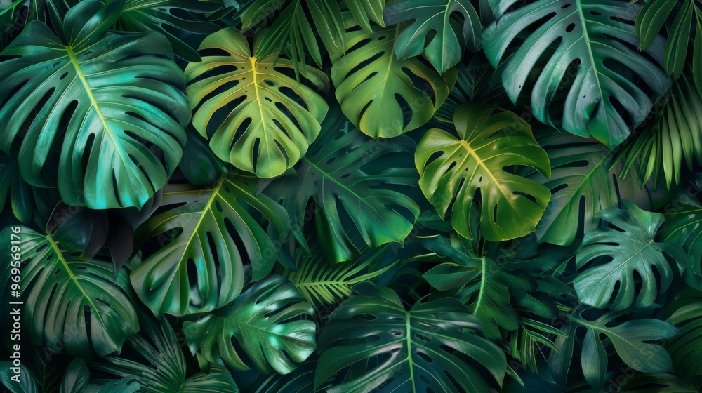 Tropical leaves background illustration generated by ai Tropical leaves background illustration generated by ai