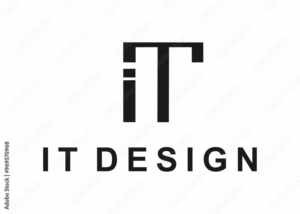 Obraz premium letter it logo, design, vector, illustration, creative icon, template