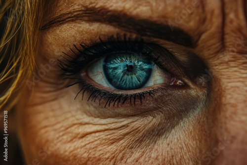 Neuropeptides astrocyte neurotrophic and neurotherapeutics extreme close up of eye with intricate details symbolizing perception and depth of human experience photo