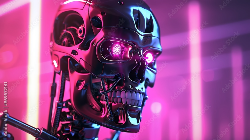 Fototapeta premium Modern terminator with fluorescent lights