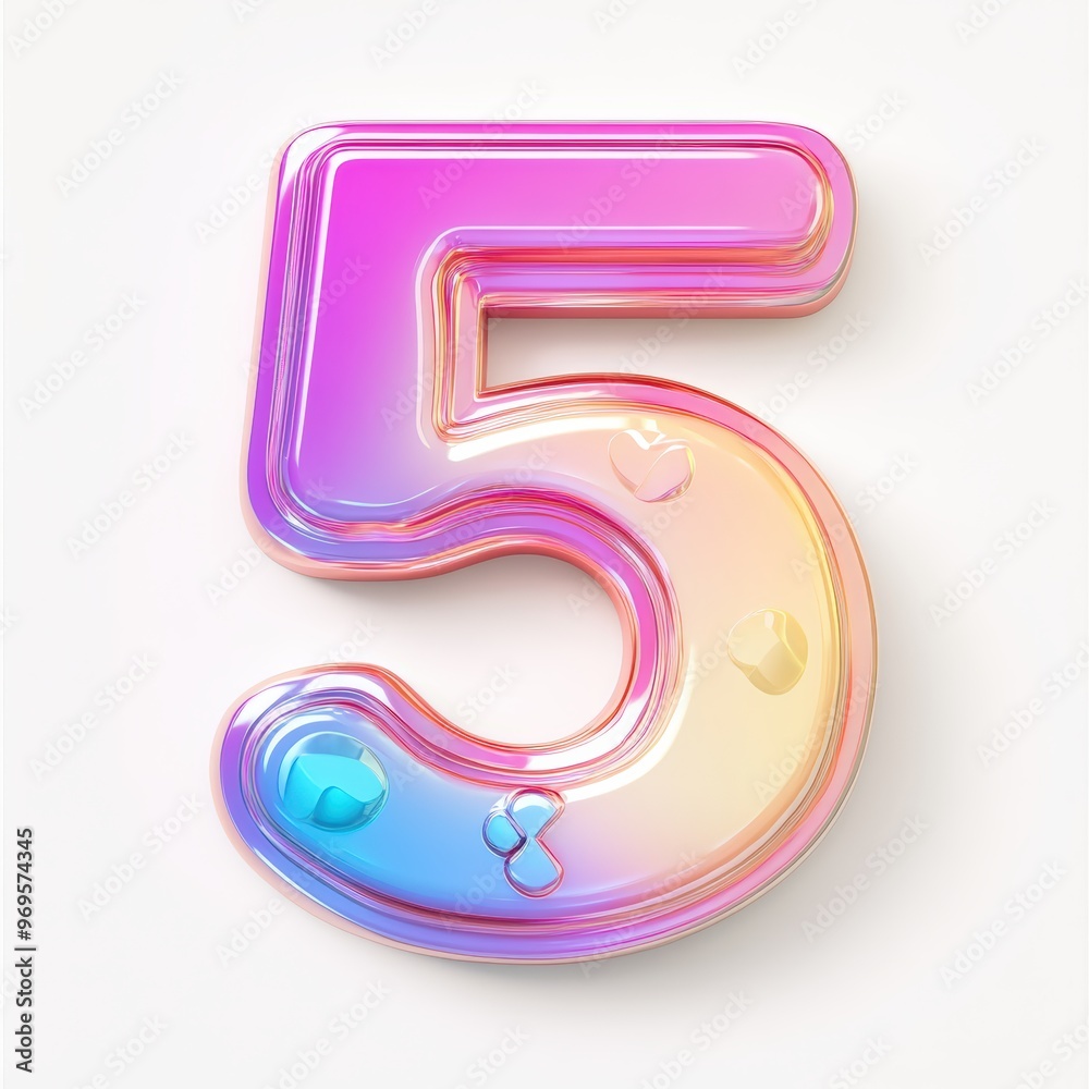 3D number 5 with modern game pc texture realistic modern design, soft lighting, white background 3D number 5 with modern game pc texture realistic modern design, soft lighting, white background