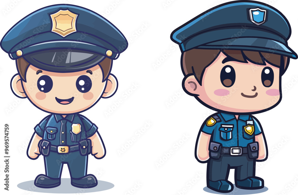 Cute cartoon police officer character design children illustration safety security law enforcement cop policeman happy adorable friendly Cute cartoon police officer character design children illustration safety security law enforcement cop policeman happy adorable friendly