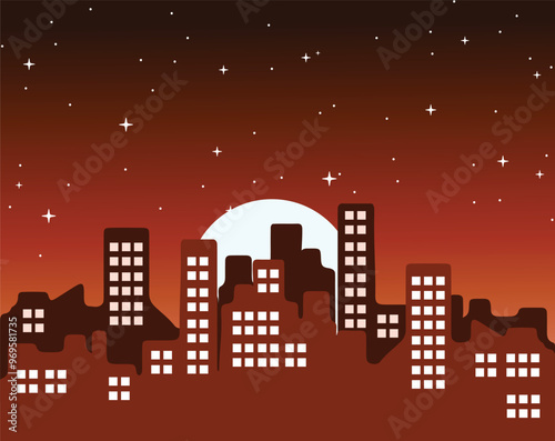 Eye Catching illustration of night cityscape
