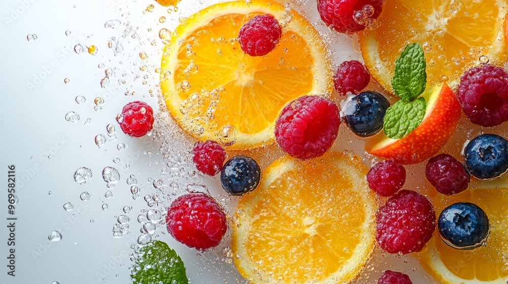 multi vitamin fruit splash isolated on white multi vitamin fruit splash isolated on white