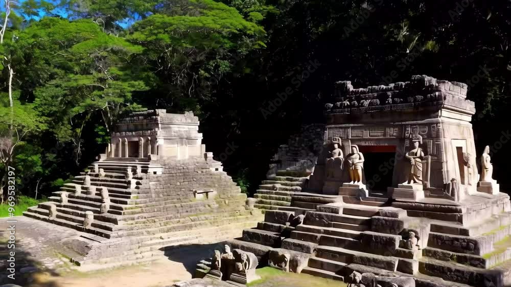 pyramide Maya in tikal  flores peten amerique centrale Guatemala