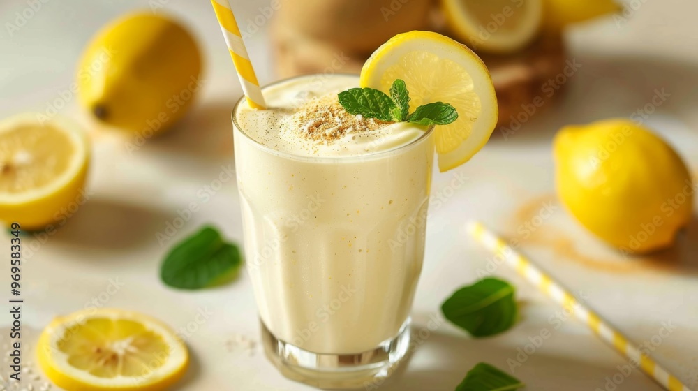 Yellow smoothie healthy food background illustration generated by ai Yellow smoothie healthy food background illustration generated by ai