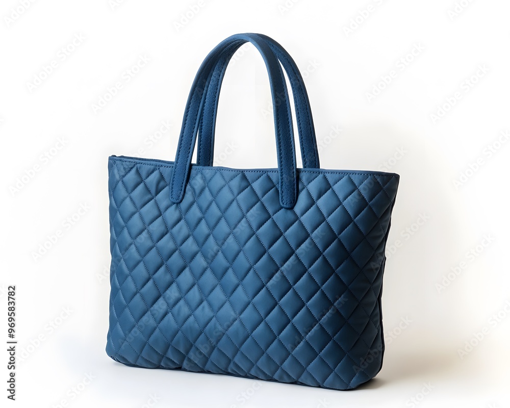 Stylish blue quilted tote bag, perfect for daily use or travel, combining fashion and functionality in a modern design. Stylish blue quilted tote bag, perfect for daily use or travel, combining fashion and functionality in a modern design.