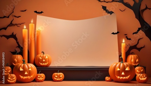 halloween background with pumpkin