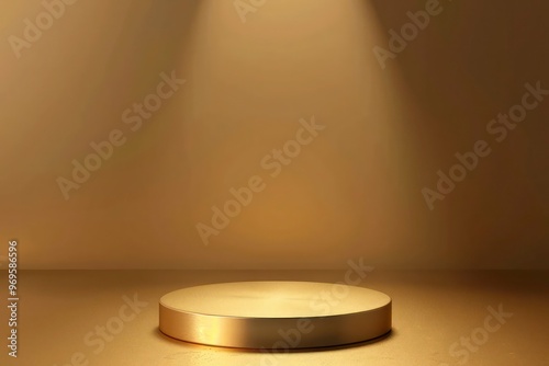 Minimalist Yellow Podium - Abstract 3D Pedestal for Product Display and Showcase Design