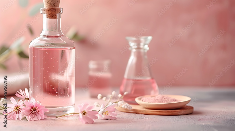 Mouthwash manufactured at home with pink clay Mouthwash manufactured at home with pink clay