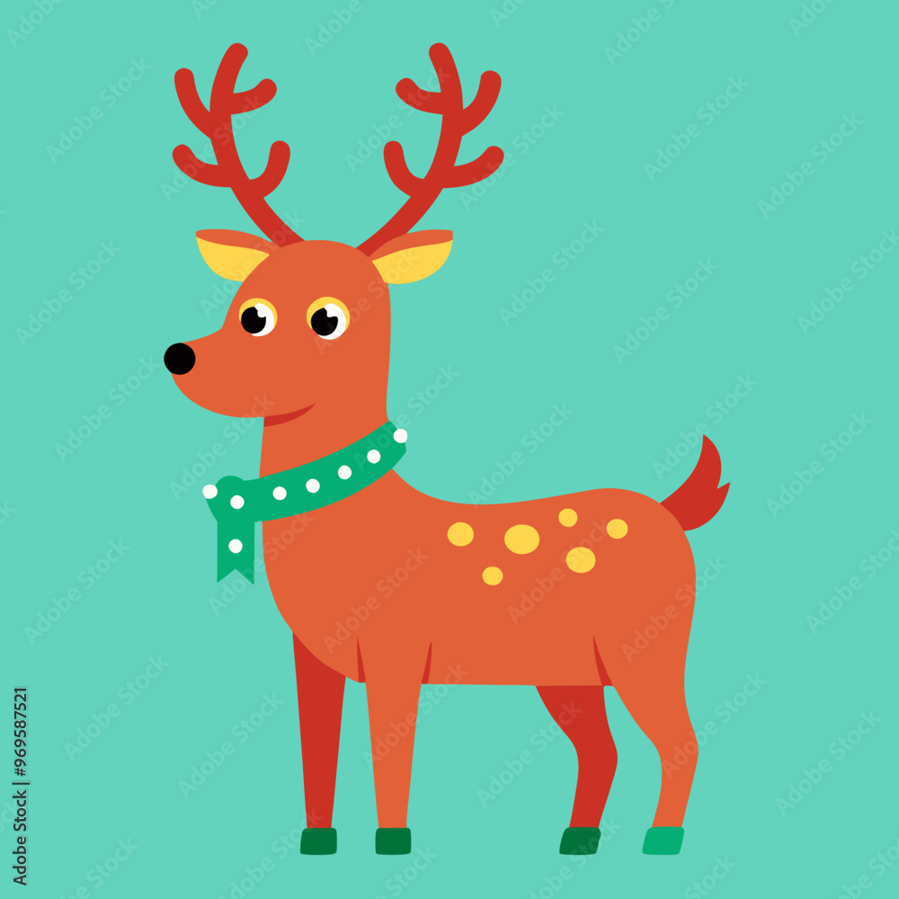Fototapeta premium Vector illustration of cute Christmas reindeer 