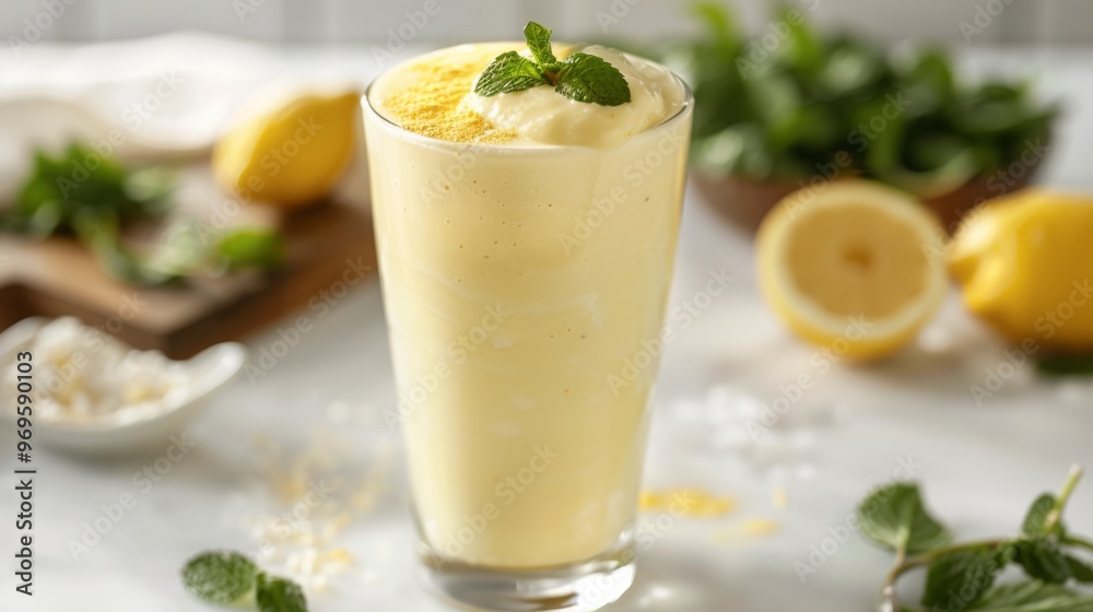 Yellow smoothie healthy food background illustration generated by ai Yellow smoothie healthy food background illustration generated by ai