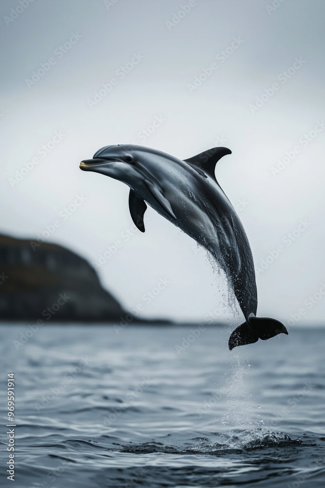 Obraz premium Dolphins leaping out of the sea
