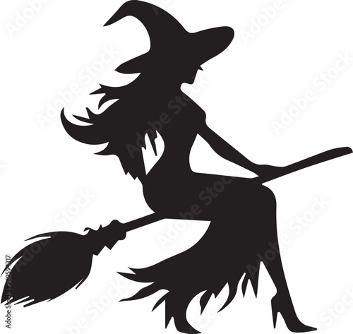  Witch silhouette vector EPS photo