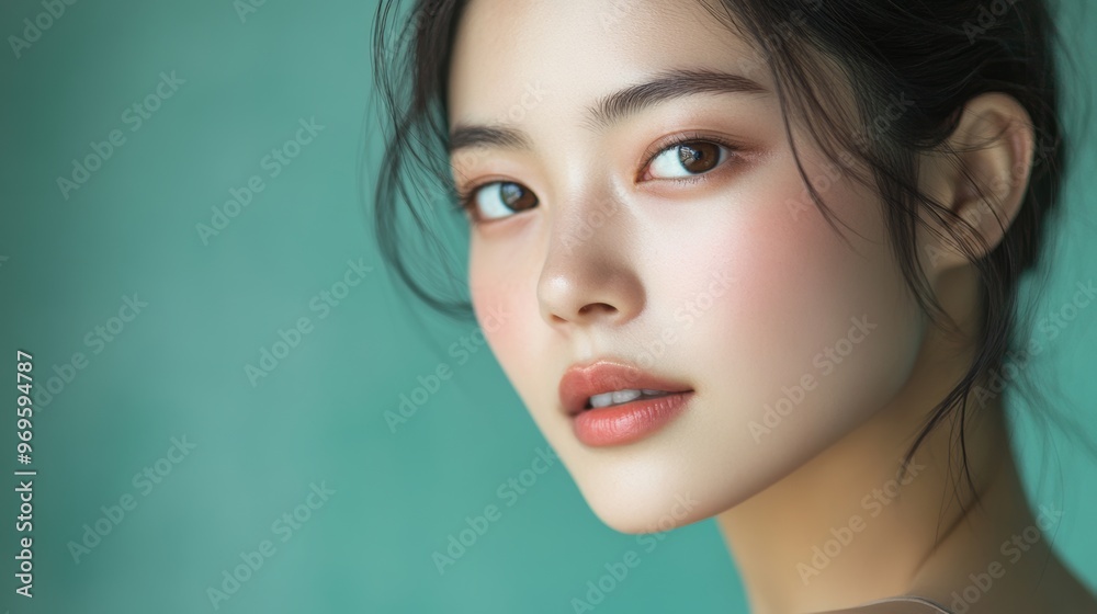 Closeup Portrait of a Beautiful Young Woman with Perfect Skin. Closeup Portrait of a Beautiful Young Woman with Perfect Skin.