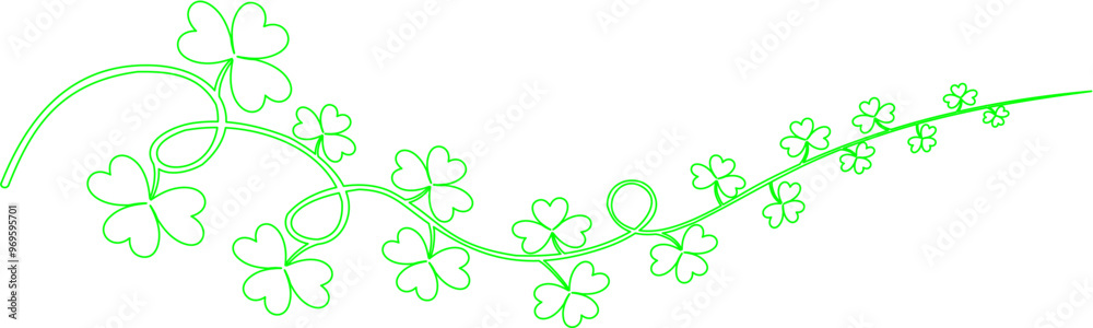 Leaf clover outline vector. Clover decoration Leaf clover outline vector. Clover decoration