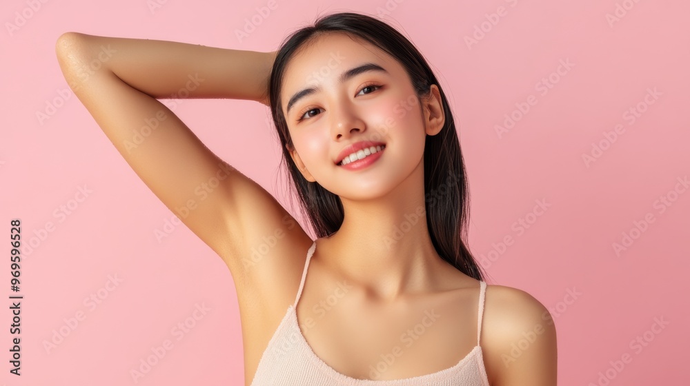 Beautiful Asian Woman Smiling and Looking at Camera. Beautiful Asian Woman Smiling and Looking at Camera.