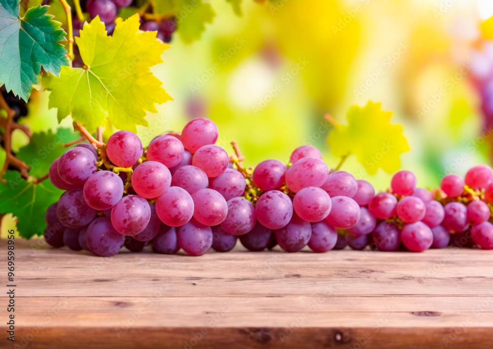 Fresh Red Grapes on a Wooden Table. Fresh Red Grapes on a Wooden Table.