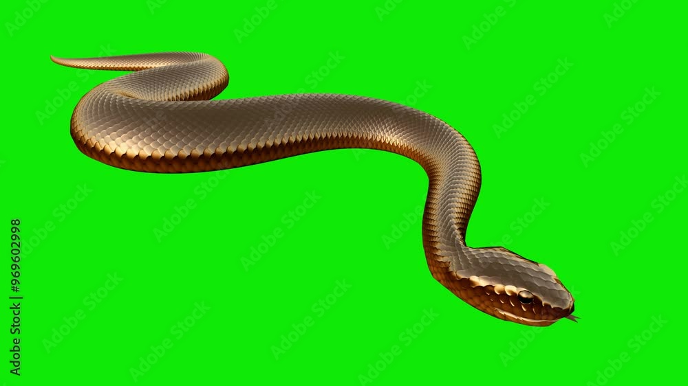 Golden Snake - Ground Slithering Cycle Loop - Front Side Angle CU - Green Screen - Realistic 4K UHD 3D animation for fantasy, magic, fairy-tale, horoscope decorations - Chinese zodiac animal for 2025 Golden Snake - Ground Slithering Cycle Loop - Front Side Angle CU - Green Screen - Realistic 4K UHD 3D animation for fantasy, magic, fairy-tale, horoscope decorations - Chinese zodiac animal for 2025