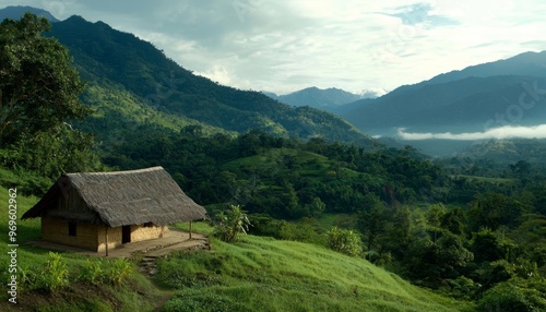 Explain how the rustic, natural setting could inspire a documentary series or film about life in remote areas, focusing on the balance between man and nature