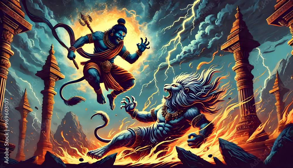 Narasimha God of Hindu Power strong Narasimha God of Hindu Power strong