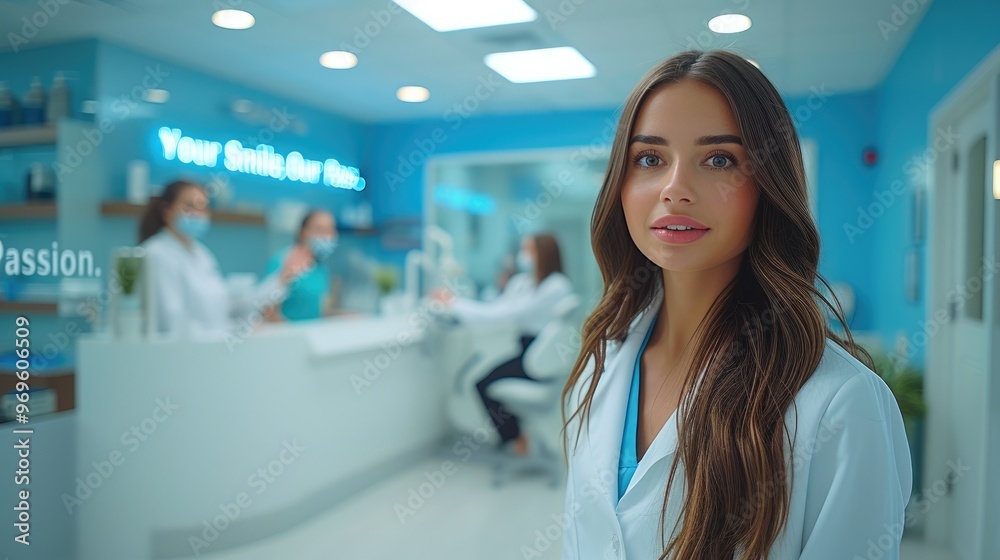 Stylish Dental Office and Professional Dentist Interaction Stylish Dental Office and Professional Dentist Interaction