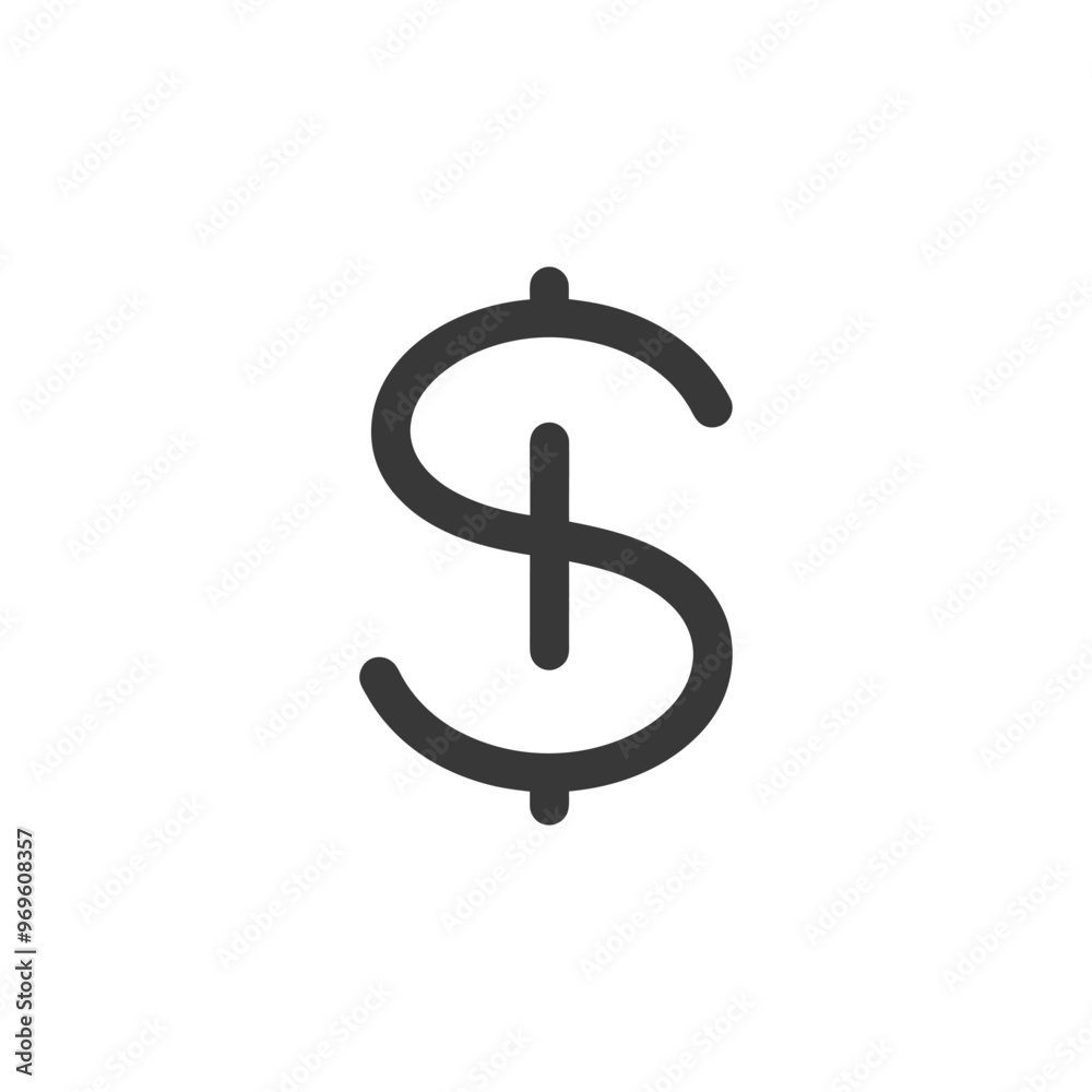 A Simple Black and White Dollar Sign Icon A Simple Black and White Dollar Sign Icon