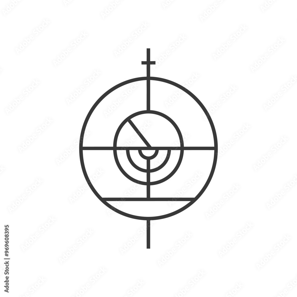 A Simple Black and White Circular Target Symbol A Simple Black and White Circular Target Symbol