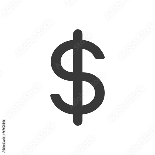 A simple black and white dollar sign icon