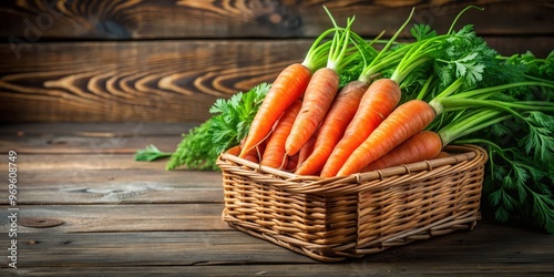 Fresh carrots in a wooden basket , organic, vegetables, farm fresh, healthy eating, natural, harvested, agriculture