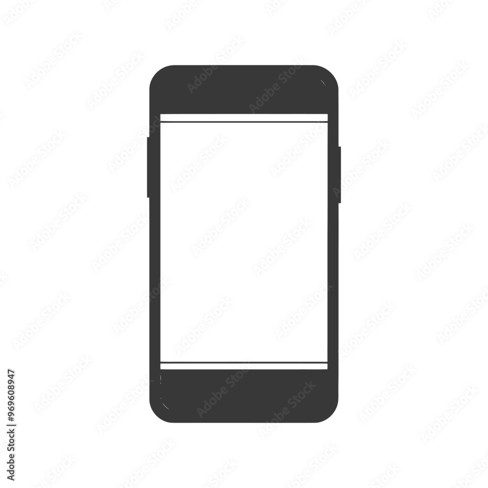 A Simple Black and White Illustration of a Smartphone A Simple Black and White Illustration of a Smartphone