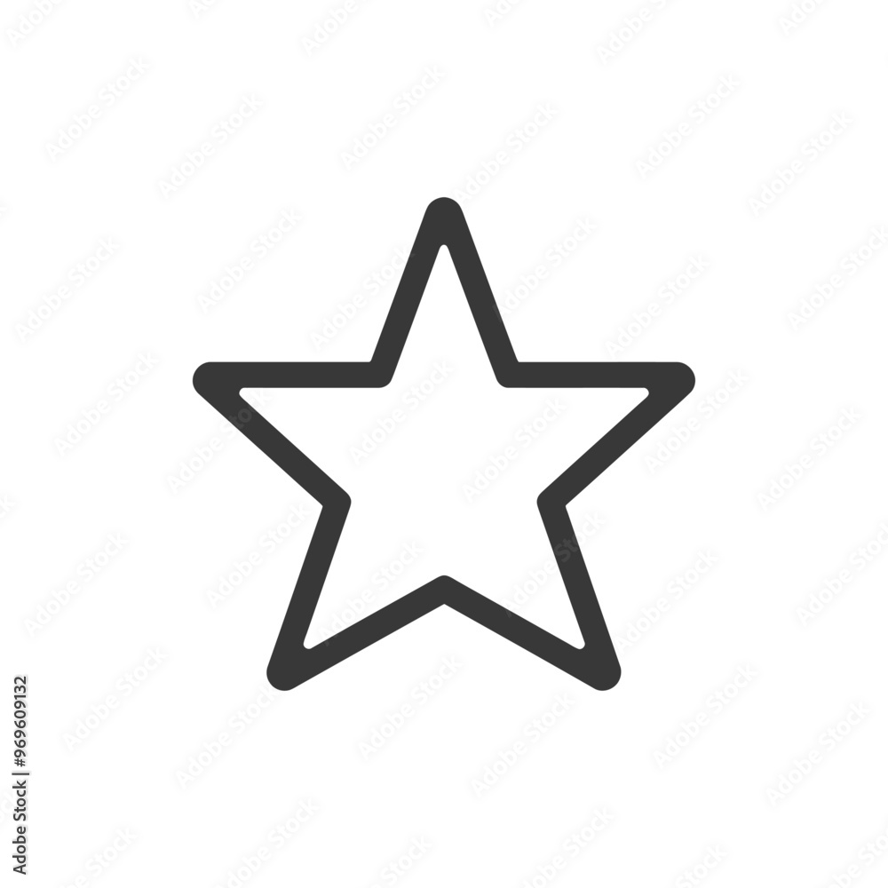 A Simple Black and White Line Drawing of a Star A Simple Black and White Line Drawing of a Star