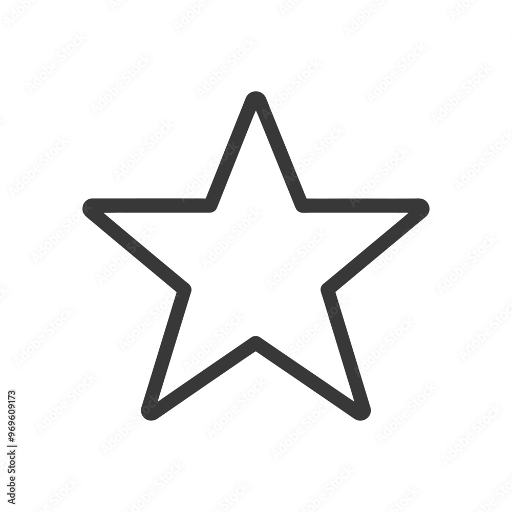 A Simple Black and White Outline of a Five Pointed Star A Simple Black and White Outline of a Five Pointed Star