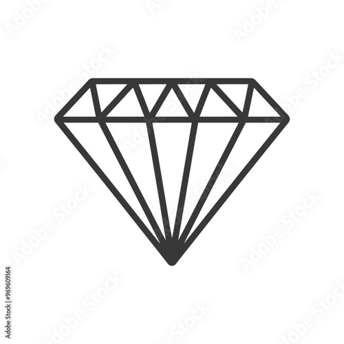 A Simple Black and White Outline of a Diamond