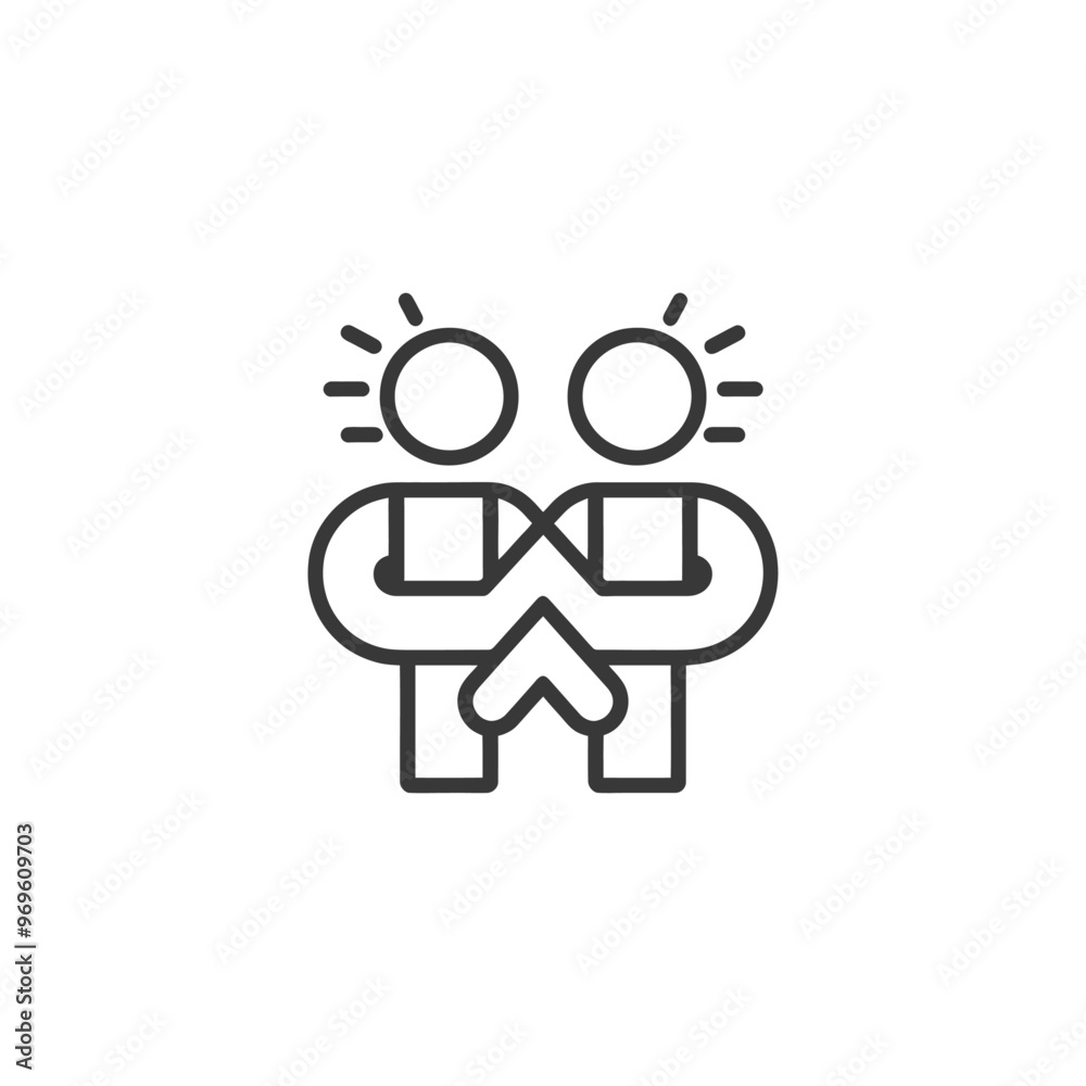 Two People Facing Each Other With Intertwined Arms Two People Facing Each Other With Intertwined Arms
