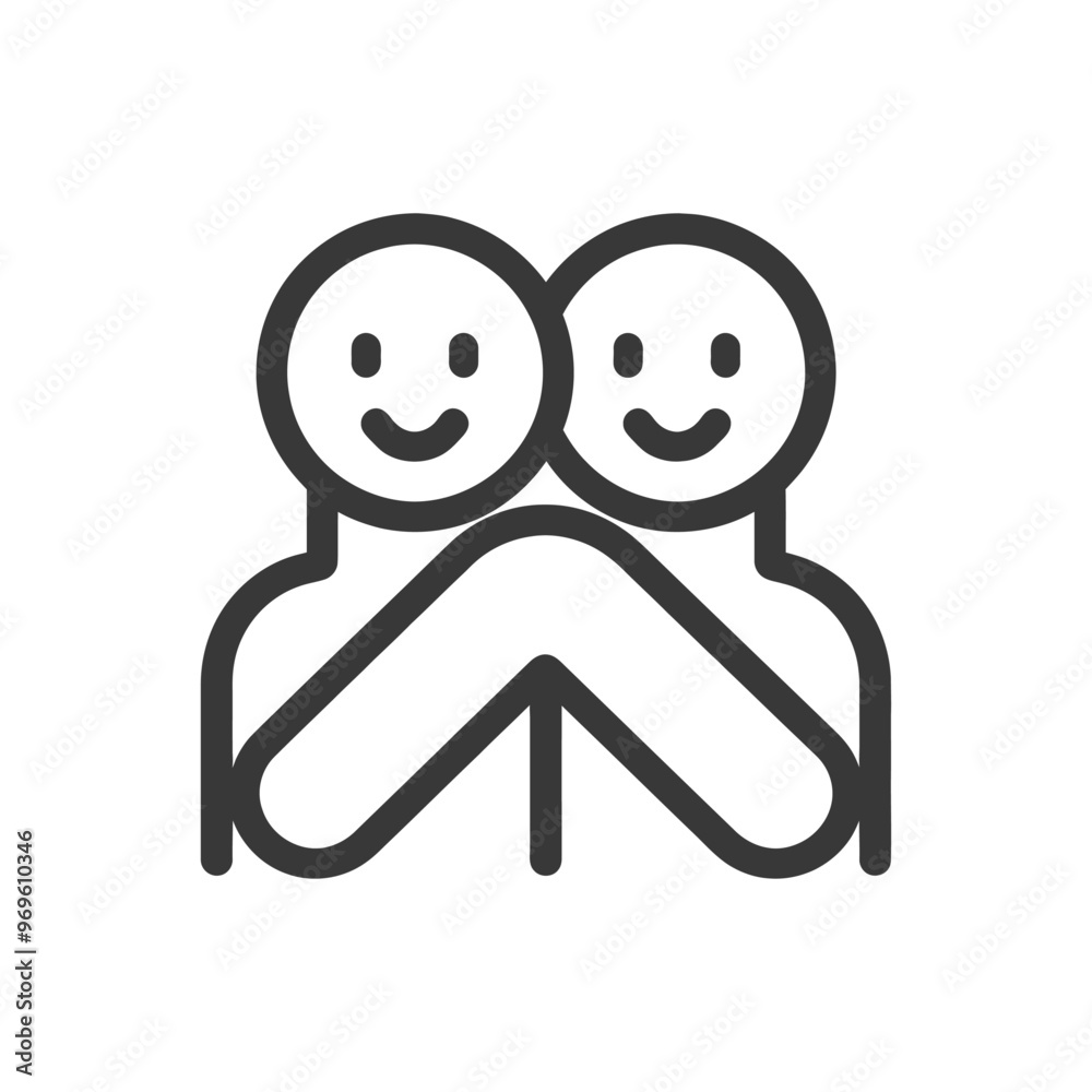 Two Smiling People Embracing with Arms Around Each Other Two Smiling People Embracing with Arms Around Each Other