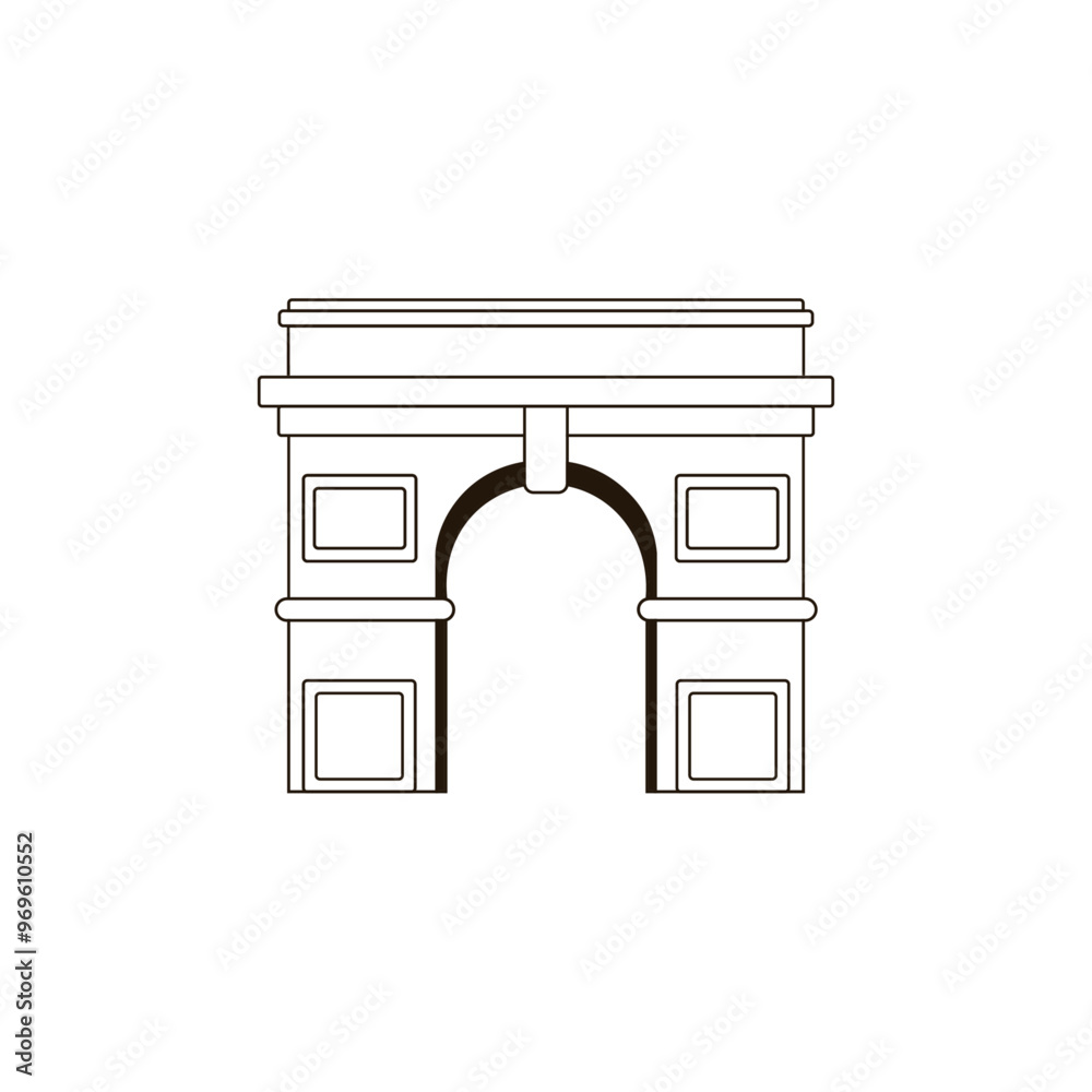 Arch of triumph.Ancient monument building in Paris France.Triumphal arc.Vector,transperetnt design. Arch of triumph.Ancient monument building in Paris France.Triumphal arc.Vector,transperetnt design.