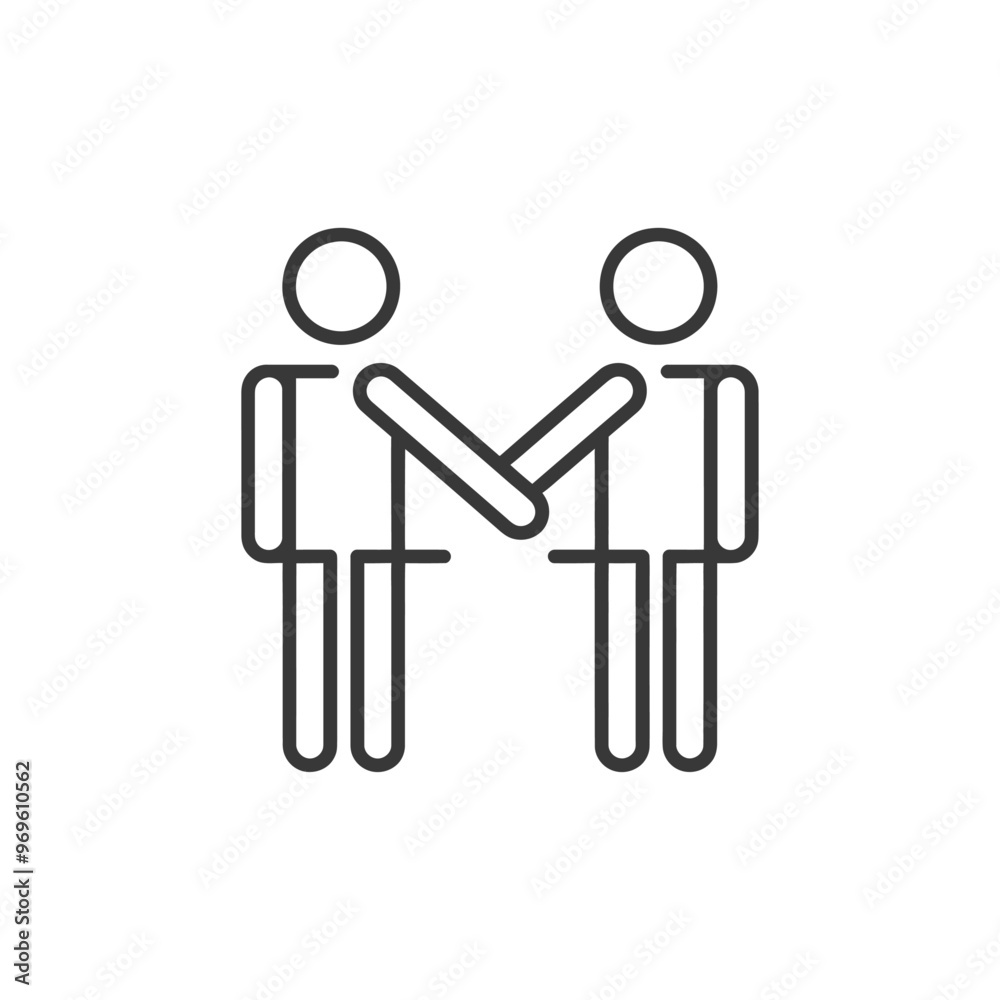 Two stick figures shaking hands in agreement Two stick figures shaking hands in agreement