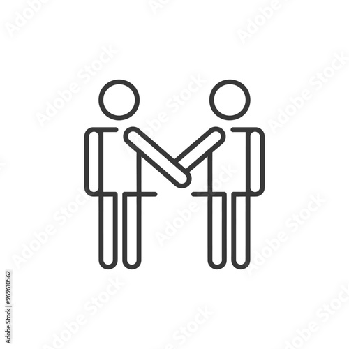 Two stick figures shaking hands in agreement