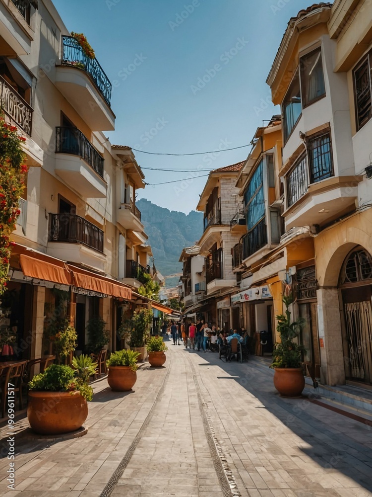 Street view in Antalya, a popular tourist destination. Street view in Antalya, a popular tourist destination.