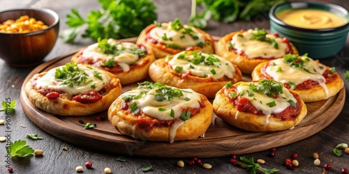 Delicious chakiros loaded with savory sauce and melted cheese , appetizing, tasty, Italian, dish, comfort food, savory