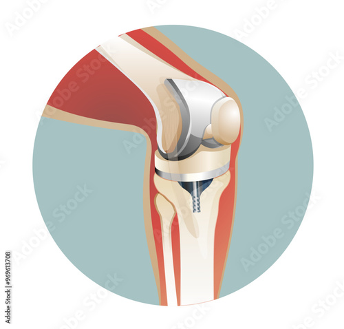 Knee Joint Replacement Surgery - Illustration