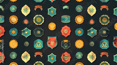 retro badge pattern wallpaper