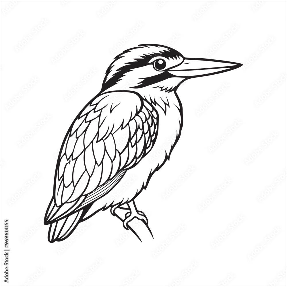 Fototapeta premium A Kingfisher Bird Vector Art Illustration