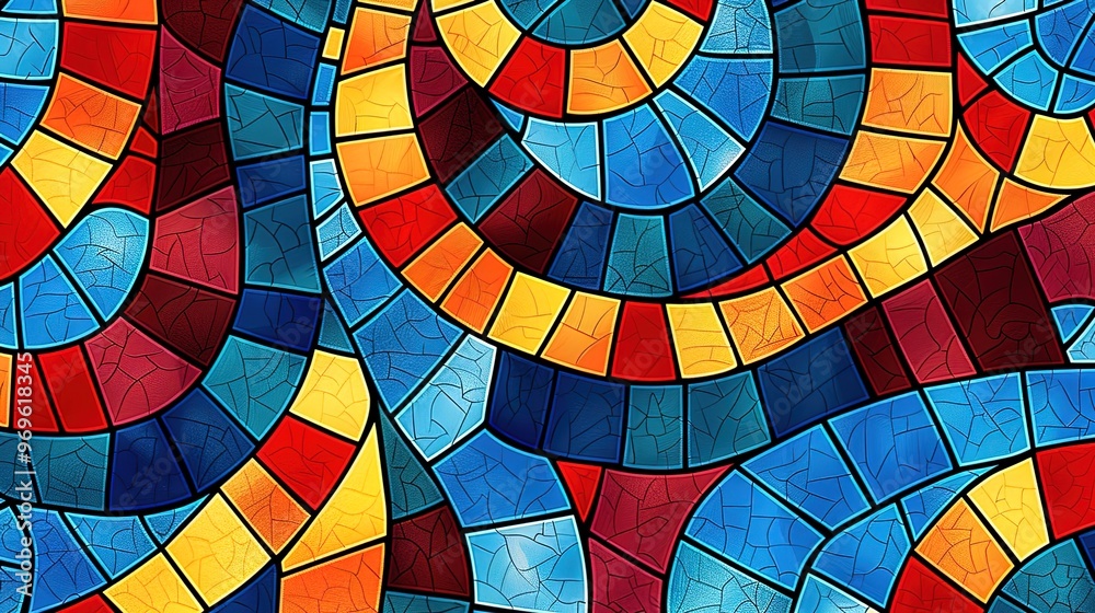 Fototapeta premium Mosaic pattern wallpaper
